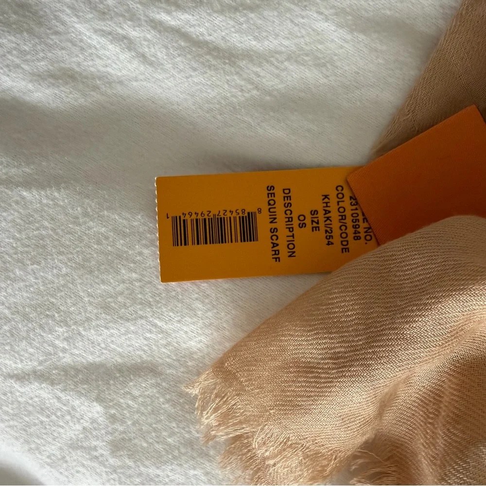 Tory Burch new with tag Gold Sequin Scarf - Picture 3 of 4